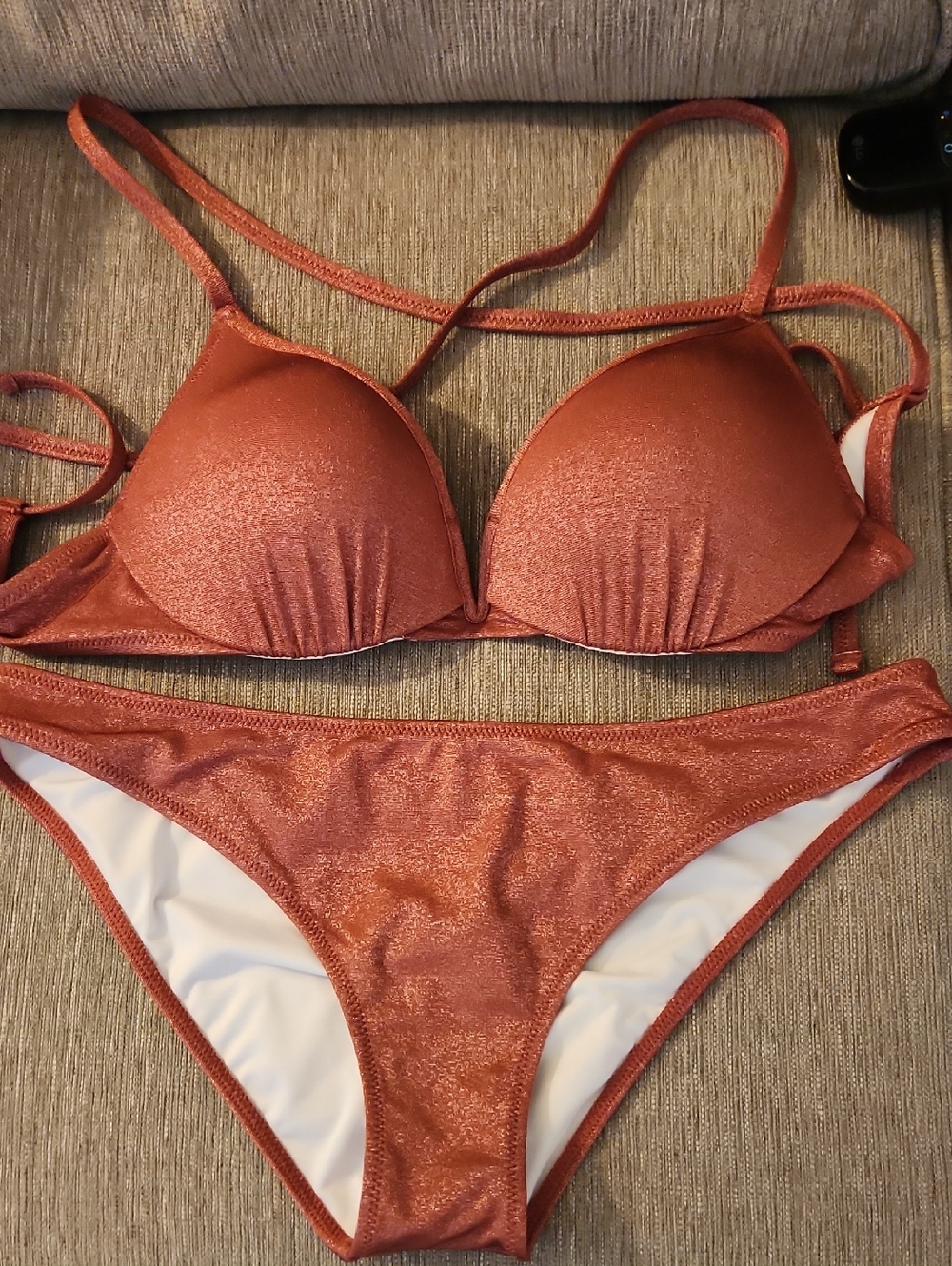 Shade & Shore Shimmer Bikini in Copper Rust